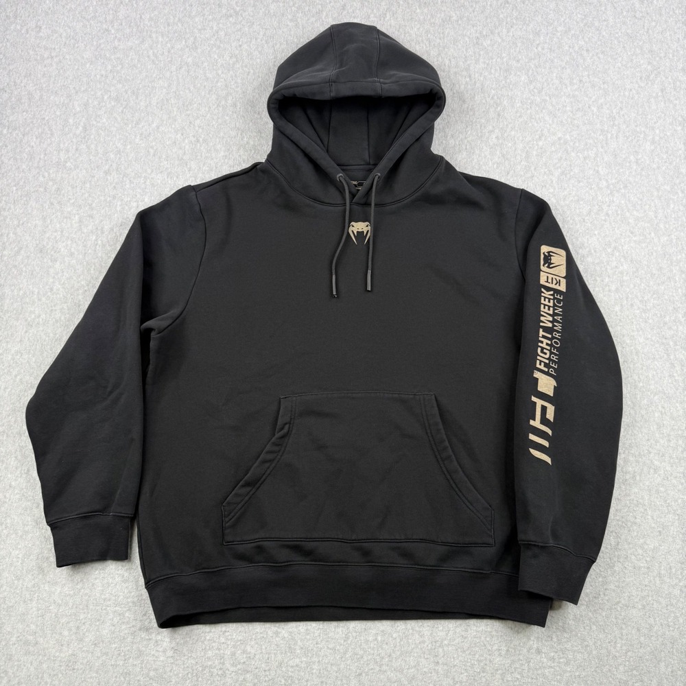 Venum Hoodie Mens 2XL Black UFC Fight Week Performance MMA Sweatshirt Pullover